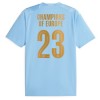 Maglia ufficiale Manchester City Champions of Europe Casa 2023-24 per Bambino